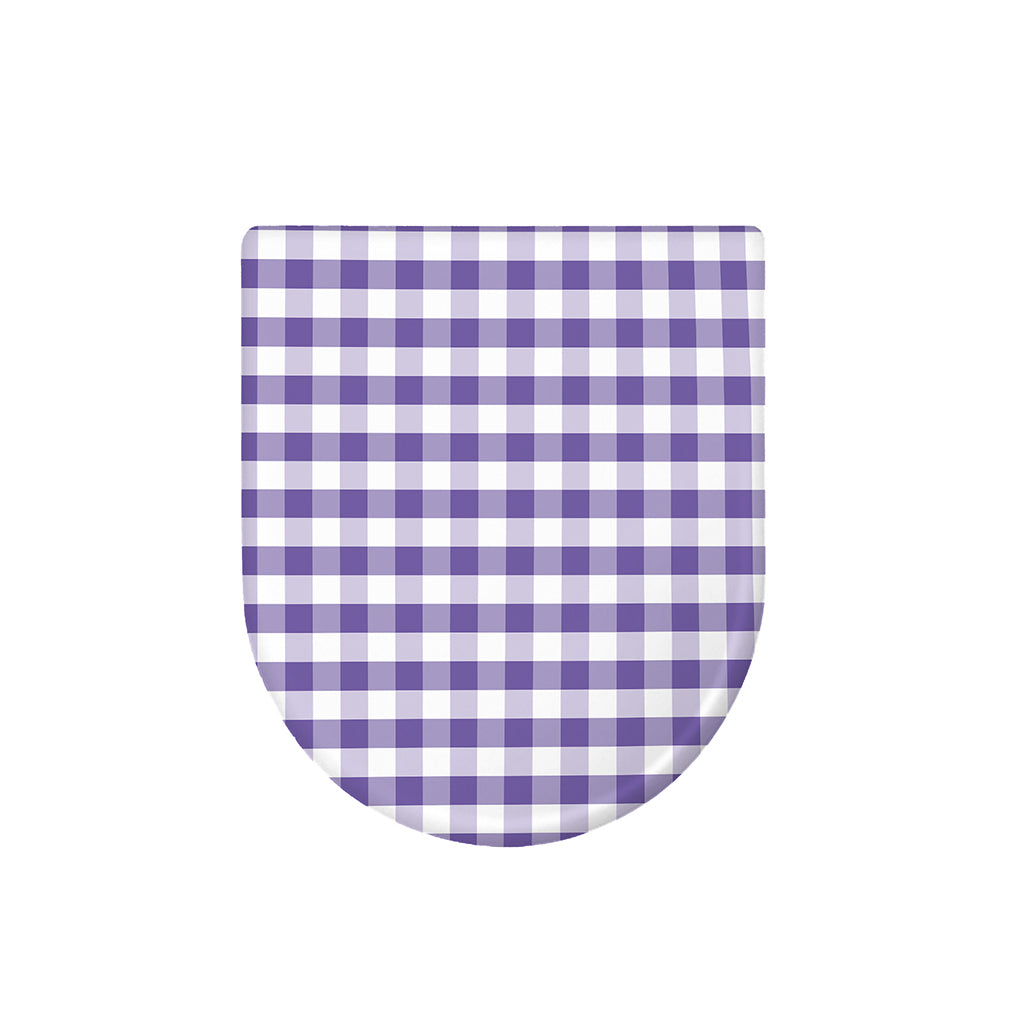 Purple And White Gingham Pattern Print Toilet Lid Cover