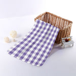 Purple And White Gingham Pattern Print Towel