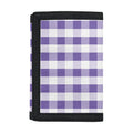 Purple And White Gingham Pattern Print Trifold Wallet