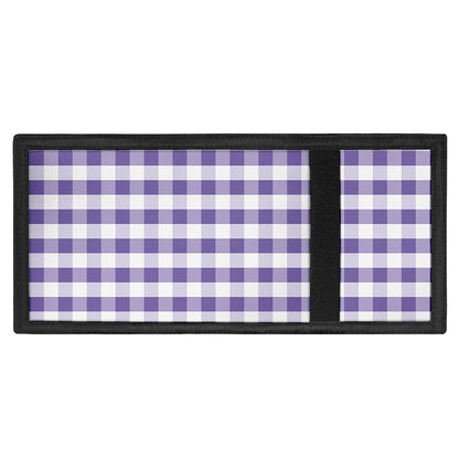Purple And White Gingham Pattern Print Trifold Wallet