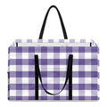Purple And White Gingham Pattern Print Utility Tote Bag