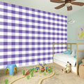 Purple And White Gingham Pattern Print Wall Sticker