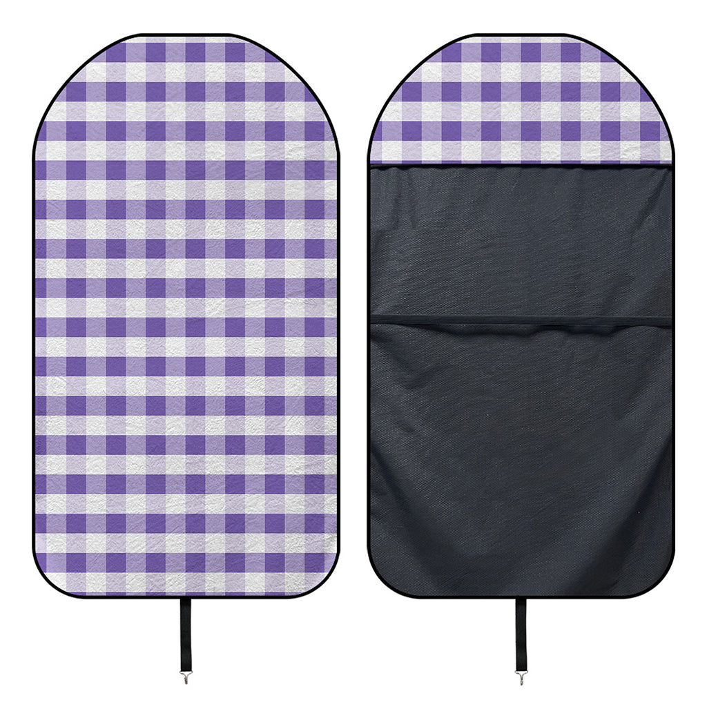 Purple And White Gingham Pattern Print Waterproof Car Seat Cover
