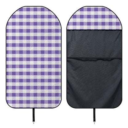 Purple And White Gingham Pattern Print Waterproof Car Seat Cover