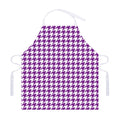 Purple And White Houndstooth Print Adjustable Apron