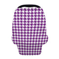 Purple And White Houndstooth Print Baby Seat Cover