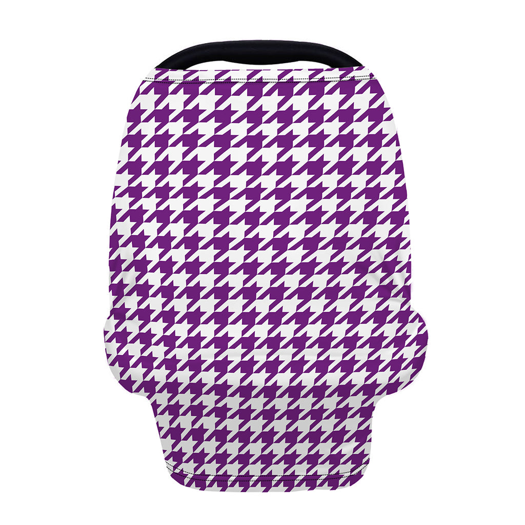 Purple And White Houndstooth Print Baby Seat Cover