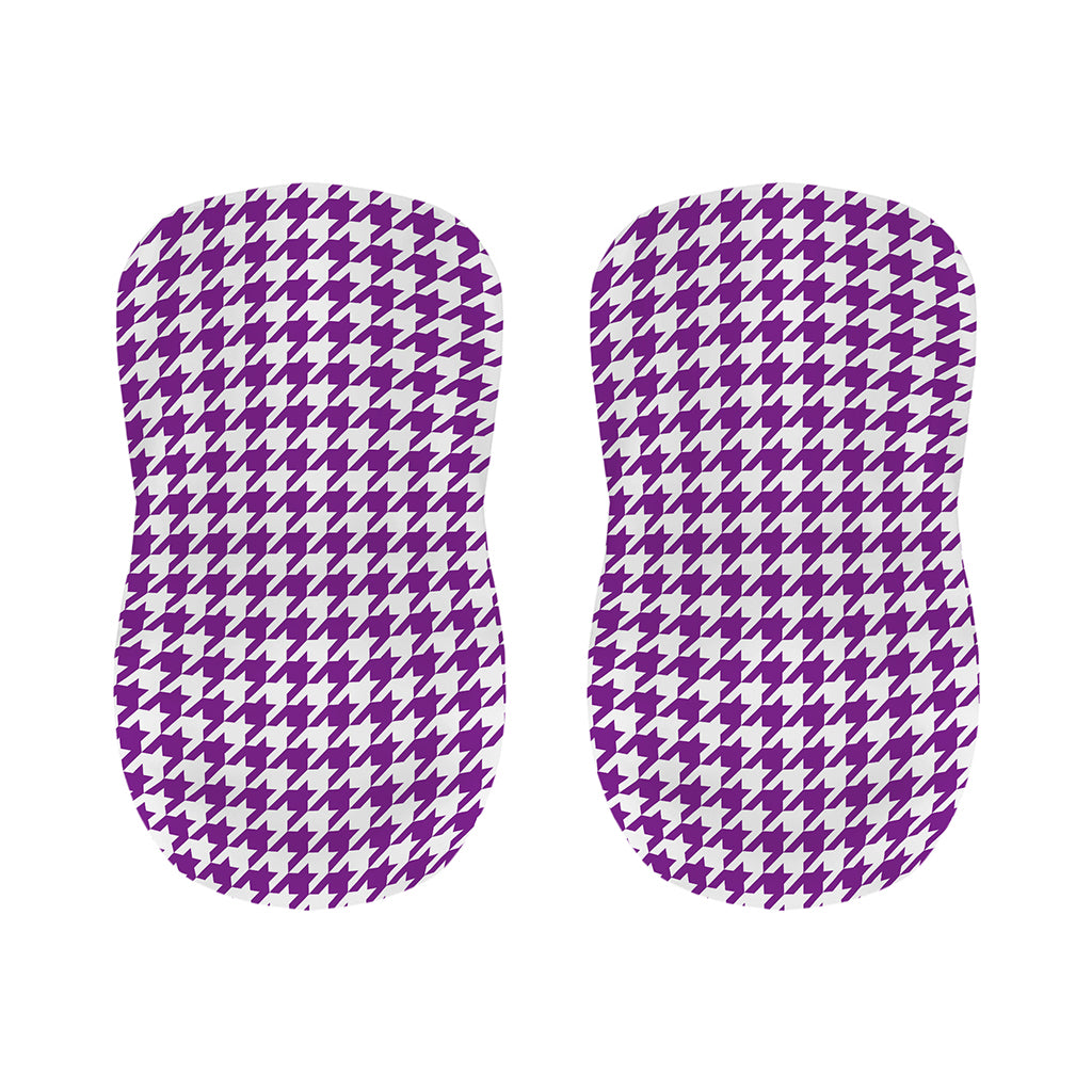 Purple And White Houndstooth Print Bar Stool Covers