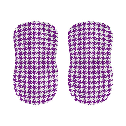 Purple And White Houndstooth Print Bar Stool Covers