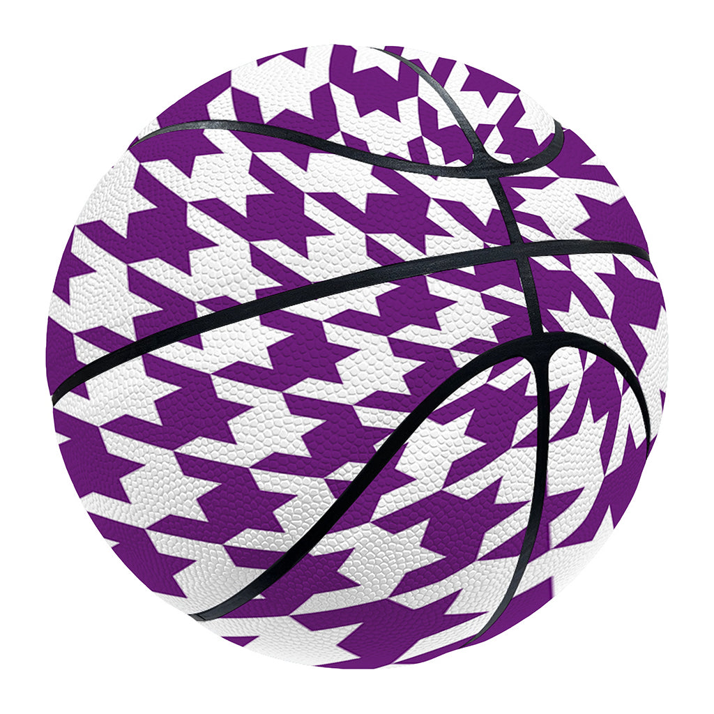 Purple And White Houndstooth Print Basketball