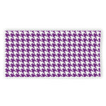 Purple And White Houndstooth Print Beach Towel