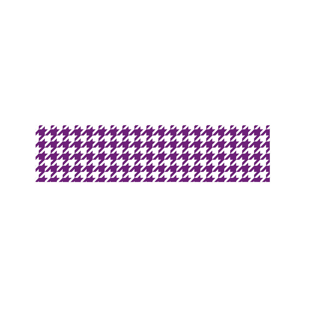 Purple And White Houndstooth Print Bed Runner