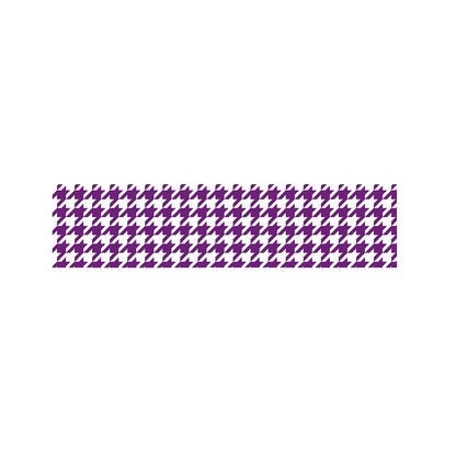 Purple And White Houndstooth Print Bed Runner