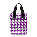 Purple And White Houndstooth Print Bible Tote Bag
