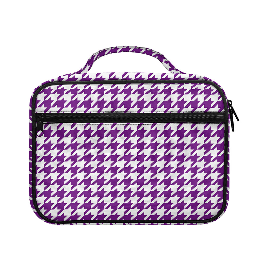 Purple And White Houndstooth Print Briefcase Bible Bag