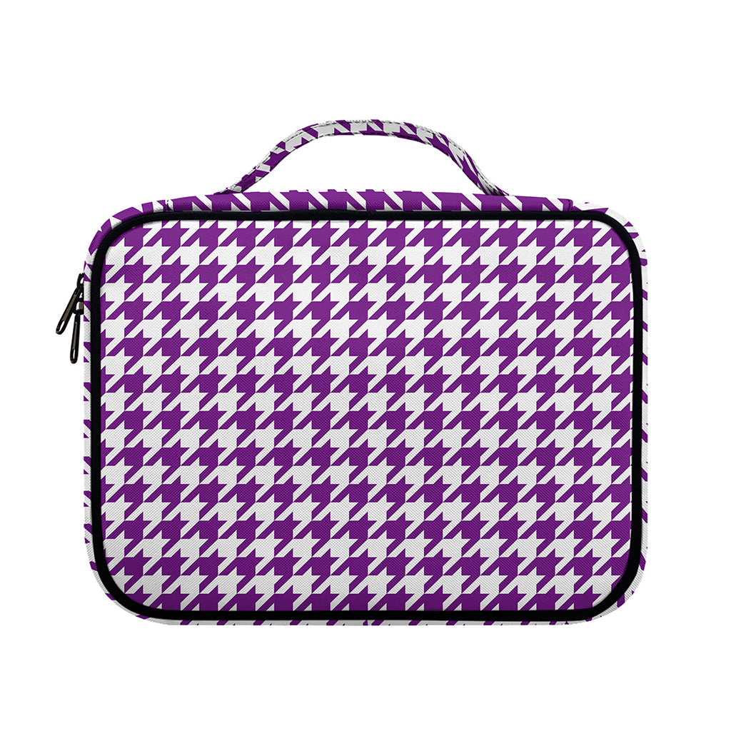 Purple And White Houndstooth Print Briefcase Bible Bag