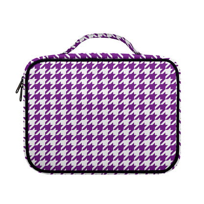 Purple And White Houndstooth Print Briefcase Bible Bag