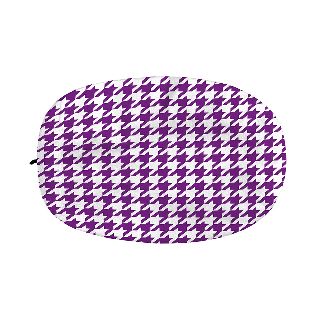 Purple And White Houndstooth Print Car Side Mirror Covers
