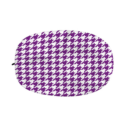 Purple And White Houndstooth Print Car Side Mirror Covers