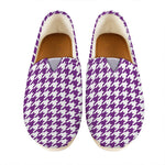 Purple And White Houndstooth Print Casual Shoes