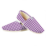 Purple And White Houndstooth Print Casual Shoes