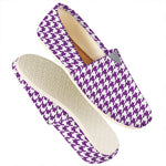 Purple And White Houndstooth Print Casual Shoes