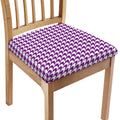 Purple And White Houndstooth Print Chair Cushion Cover