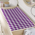 Purple And White Houndstooth Print Changing Pad Cover