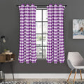 Purple And White Houndstooth Print Grommet Curtain Panels