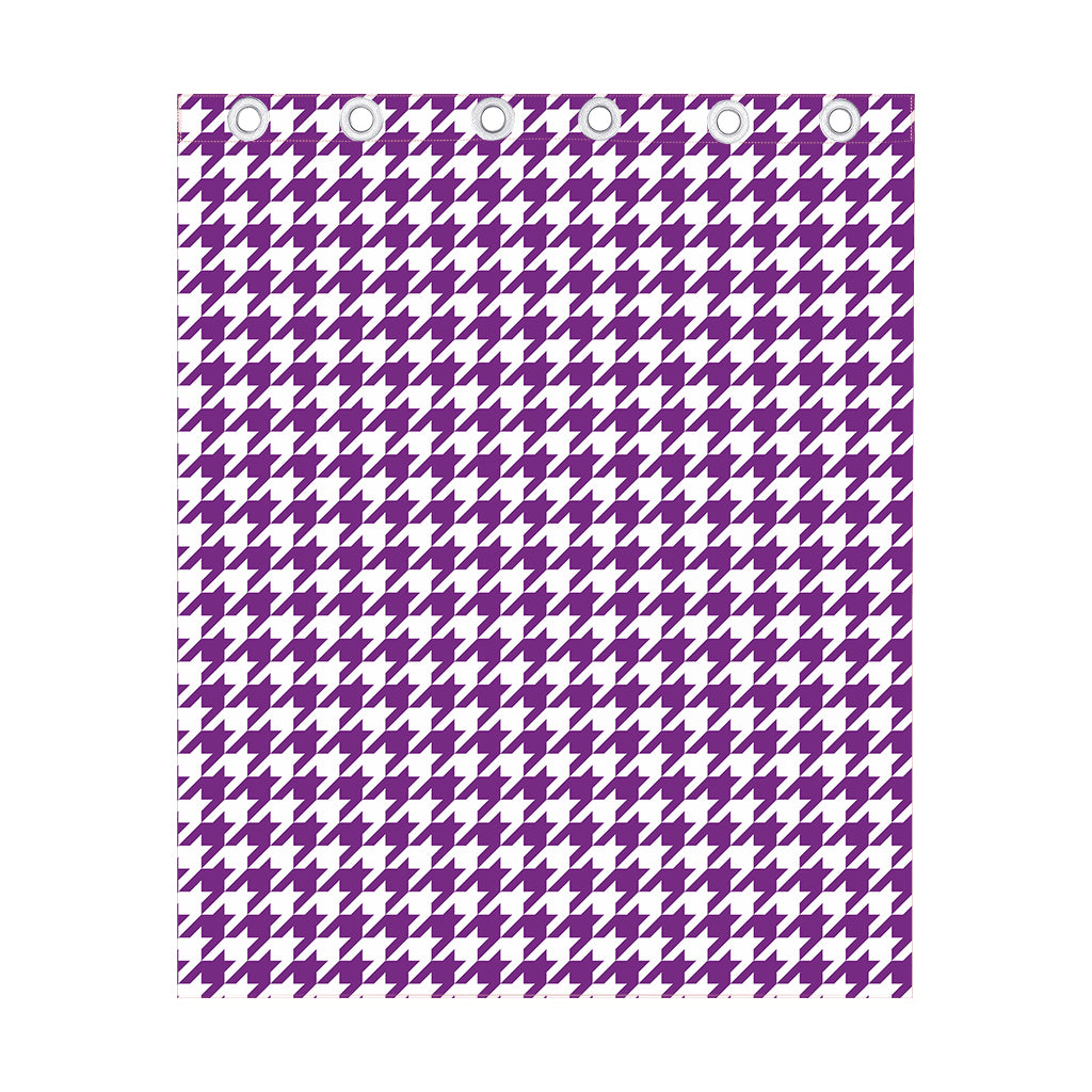 Purple And White Houndstooth Print Curtain
