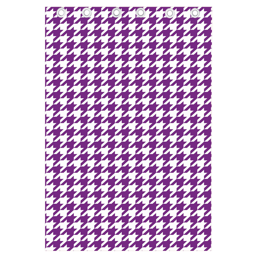 Purple And White Houndstooth Print Curtain