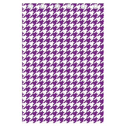 Purple And White Houndstooth Print Curtain