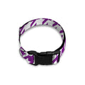Purple And White Houndstooth Print Dog Collar