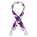 Purple And White Houndstooth Print Dog Seat Belt