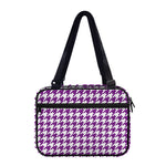 Purple And White Houndstooth Print Double Strap Bible Bag