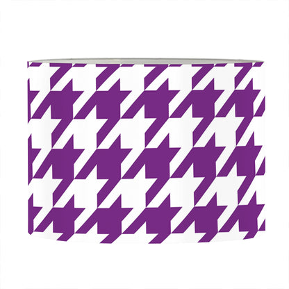Purple And White Houndstooth Print Drum Lamp Shade