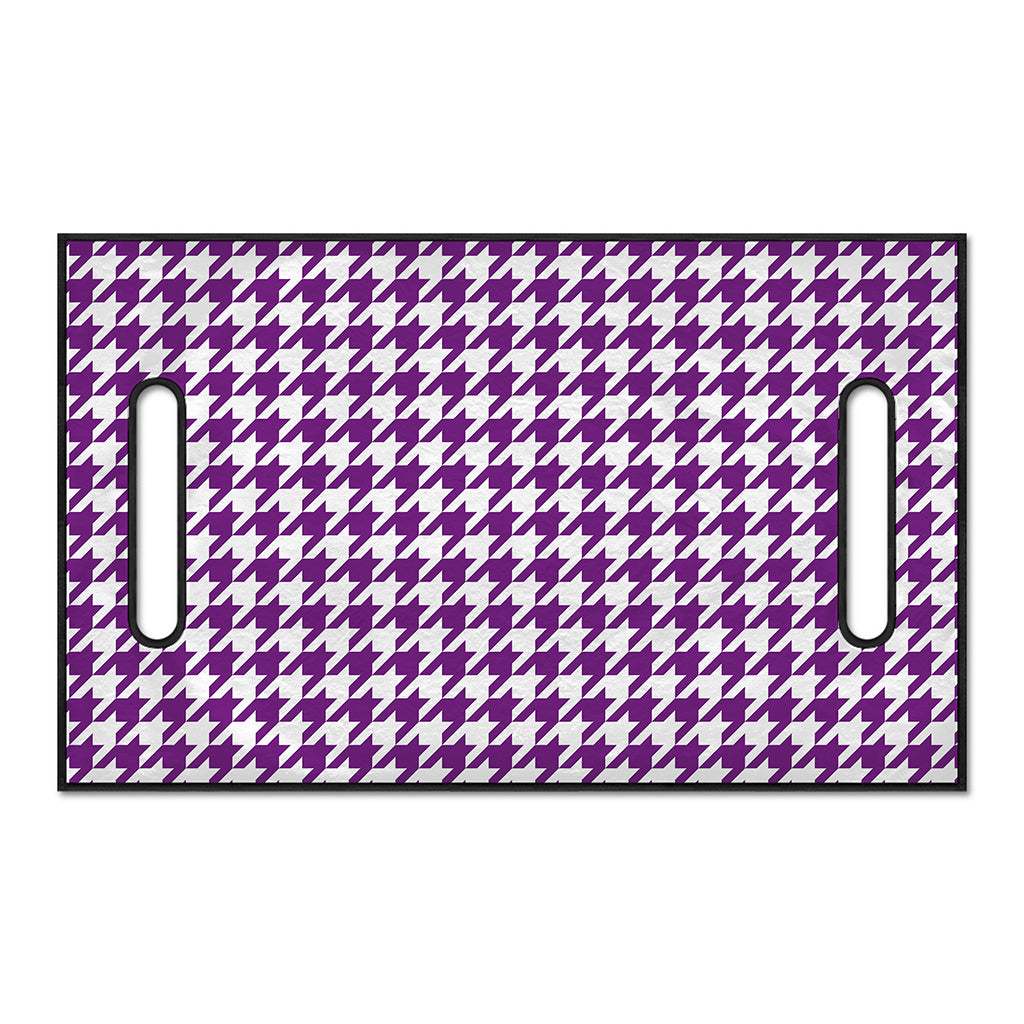 Purple And White Houndstooth Print Golf Cart Seat Cover