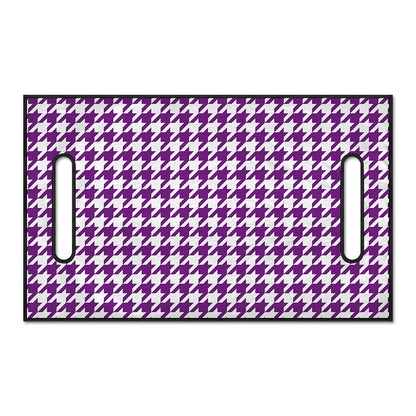 Purple And White Houndstooth Print Golf Cart Seat Cover