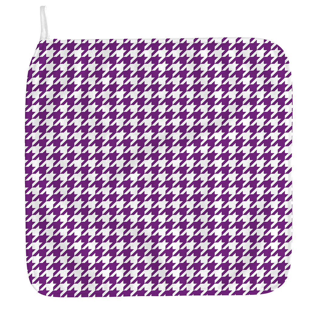 Purple And White Houndstooth Print Hand Towel