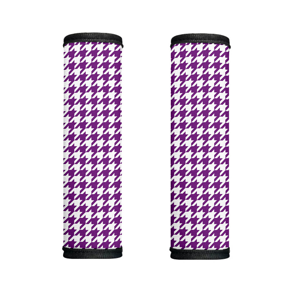 Purple And White Houndstooth Print Handle Covers