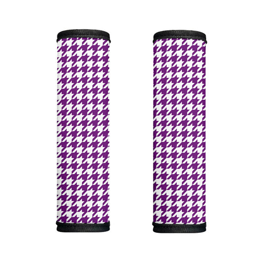 Purple And White Houndstooth Print Handle Covers