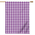 Purple And White Houndstooth Print House Flag