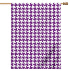 Purple And White Houndstooth Print House Flag