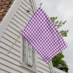 Purple And White Houndstooth Print House Flag