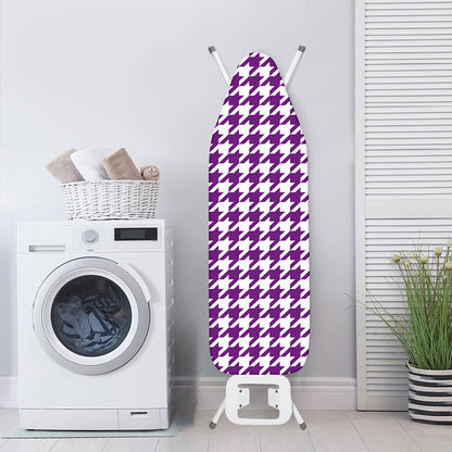Purple And White Houndstooth Print Ironing Board Cover