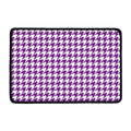 Purple And White Houndstooth Print Kitchen Mat