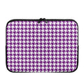 Purple And White Houndstooth Print Laptop Sleeve