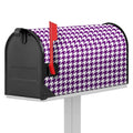 Purple And White Houndstooth Print Mailbox Cover