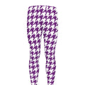 Purple And White Houndstooth Print Men's Leggings