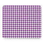 Purple And White Houndstooth Print Mouse Pad